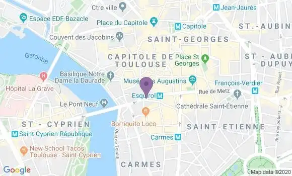Localisation BNP Paribas Agence de Toulouse Esquirol
