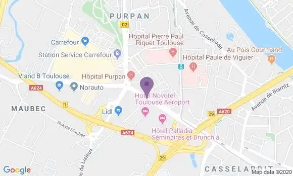 Localisation BNP Paribas Agence de Toulouse Purpan