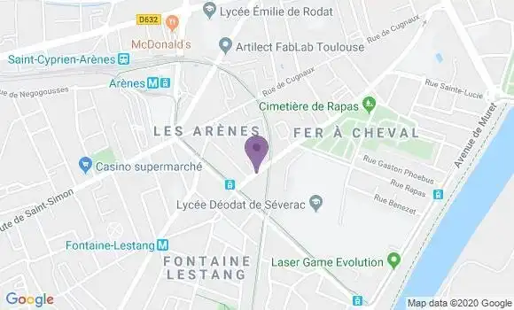 Localisation BNP Paribas Agence de Toulouse Saint Cyprien