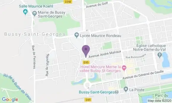 Localisation BNP Paribas Agence de Bussy Saint Georges