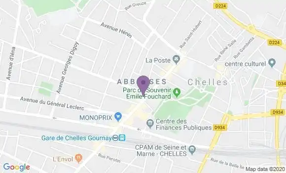 Localisation BNP Paribas Agence de Chelles