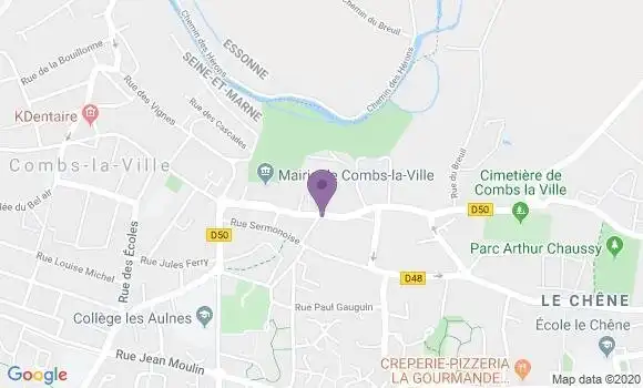 Localisation BNP Paribas Agence de Combs la Ville