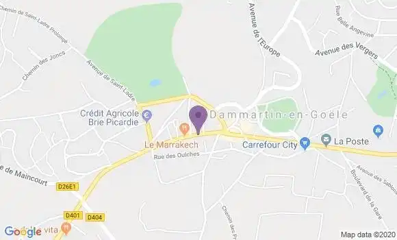 Localisation BNP Paribas Agence de Dammartin en Goële