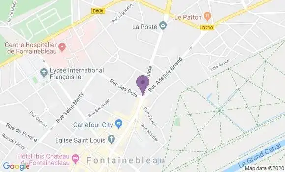 Localisation BNP Paribas Agence de Fontainebleau