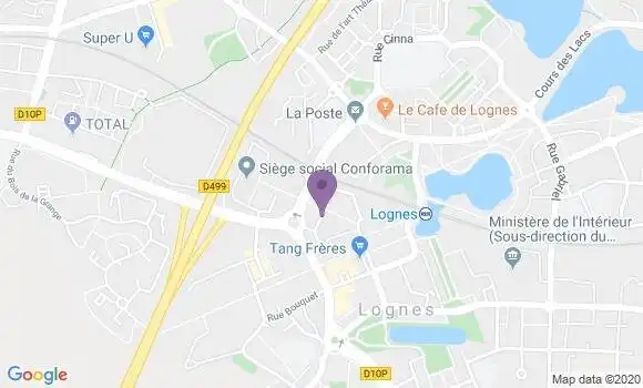 Localisation BNP Paribas Agence de Lognes