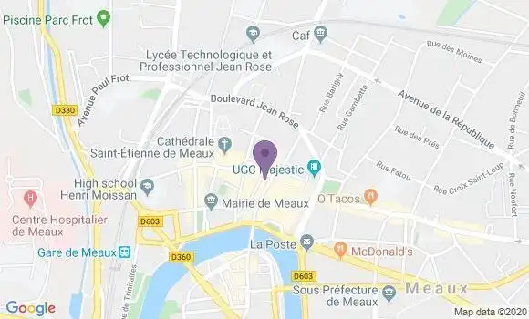 Localisation BNP Paribas Agence de Meaux Leclerc
