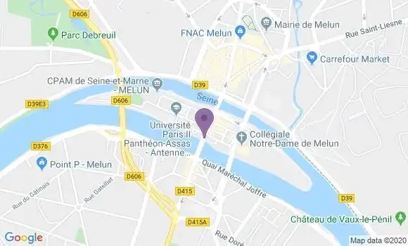 Localisation BNP Paribas Agence de Melun