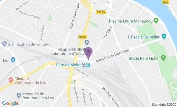 Localisation BNP Paribas Agence de Melun Gare
