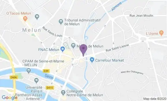 Localisation BNP Paribas Agence de Melun Saint Jean