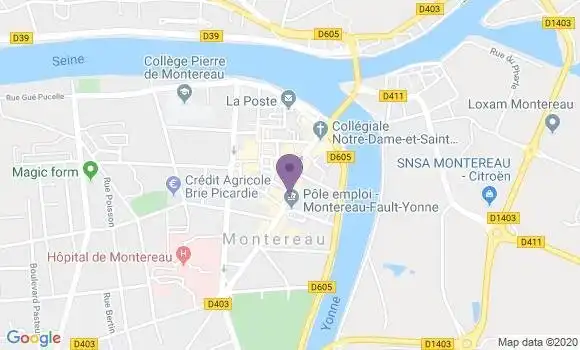 Localisation BNP Paribas Agence de Montereau Fault Yonne