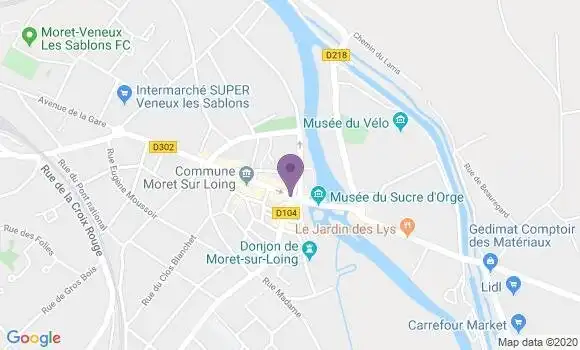 Localisation BNP Paribas Agence de Moret sur Loing