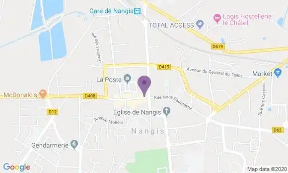 Localisation BNP Paribas Agence de Nangis