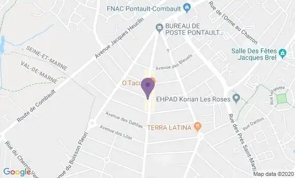Localisation BNP Paribas Agence de Pontault Combault