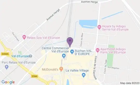 Localisation BNP Paribas Agence de Serris Val d