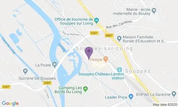 Localisation BNP Paribas Agence de Souppes sur Loing