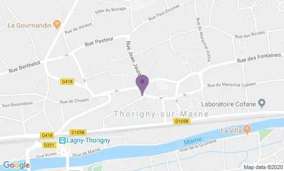 Localisation BNP Paribas Agence de Thorigny sur Marne