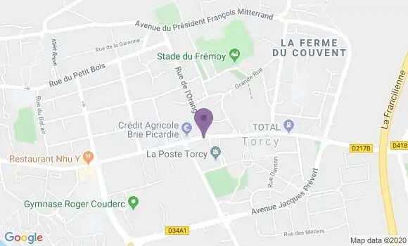 Localisation BNP Paribas Agence de Torcy