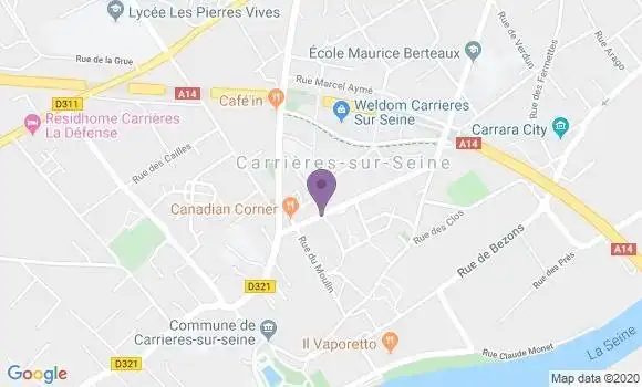 Localisation BNP Paribas Agence de Carrières sur Seine