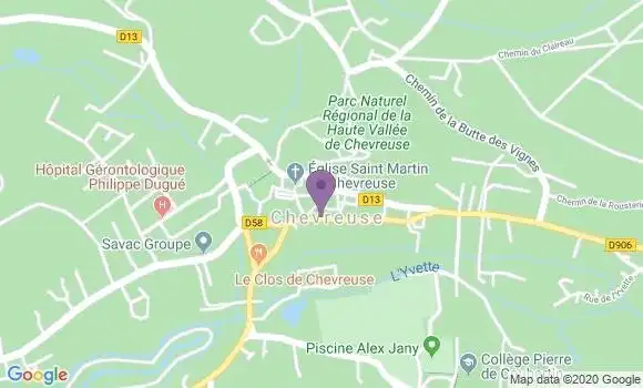 Localisation BNP Paribas Agence de Chevreuse