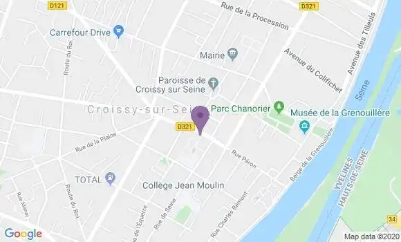 Localisation BNP Paribas Agence de Croissy sur Seine