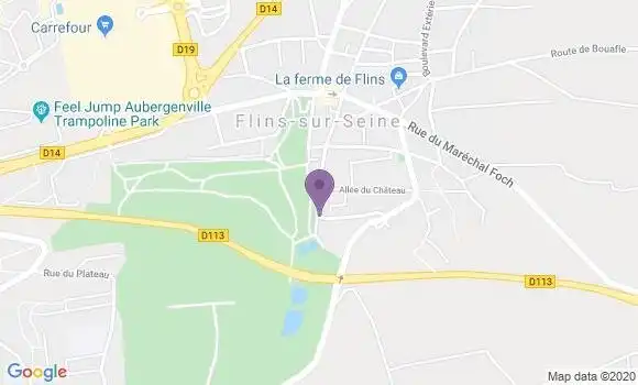 Localisation BNP Paribas Agence de Flins sur Seine Vallée de Seine