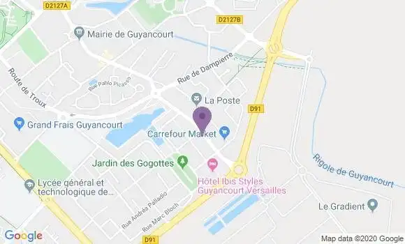 Localisation BNP Paribas Agence de Guyancourt