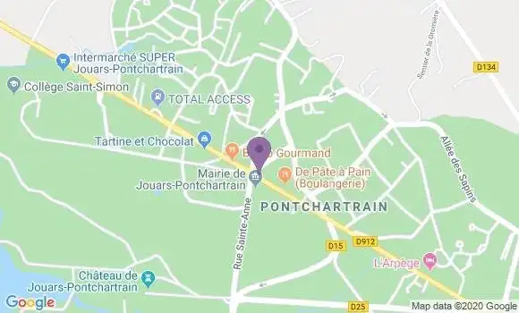 Localisation BNP Paribas Agence de Jouars Pontchartrain