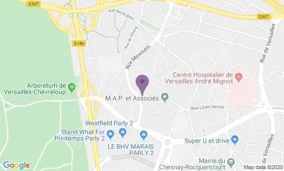 Localisation BNP Paribas Agence de Le Chesnay Parly 2