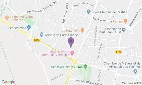 Localisation BNP Paribas Agence de Le Chesnay Ville