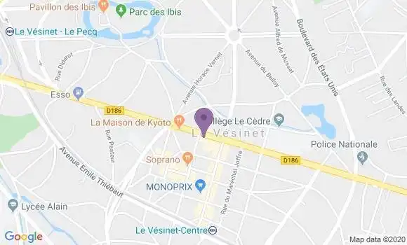 Localisation BNP Paribas Agence de Le Vésinet