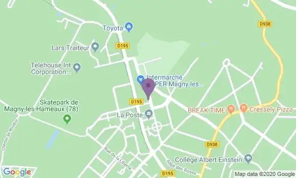 Localisation BNP Paribas Agence de Magny les Hameaux Cressely