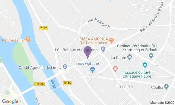 Localisation BNP Paribas Agence de Mantes la Jolie