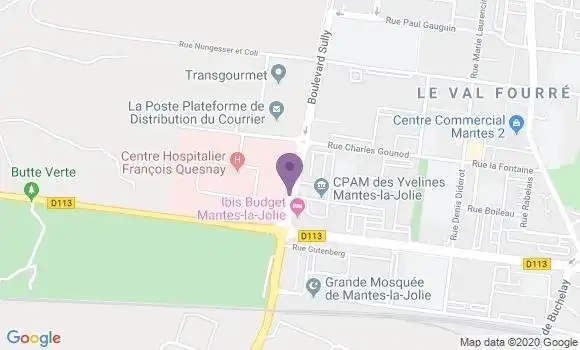 Localisation BNP Paribas Agence de Mantes la Jolie Sully