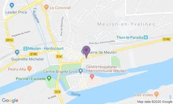 Localisation BNP Paribas Agence de Meulan
