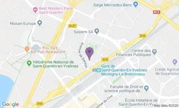 Localisation BNP Paribas Agence de Montigny le Bretonneux Pas du Lac
