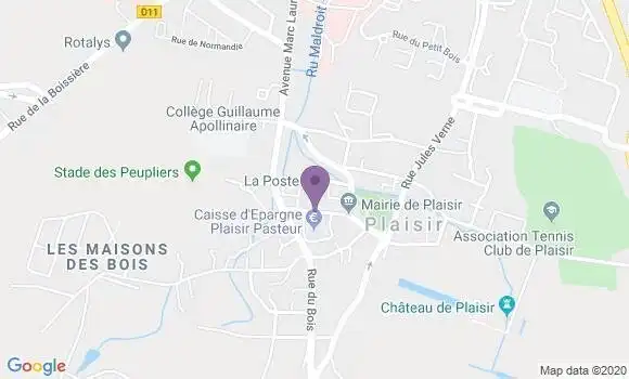 Localisation BNP Paribas Agence de Plaisir Sablons
