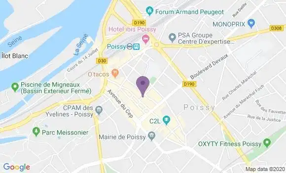 Localisation BNP Paribas Agence de Poissy