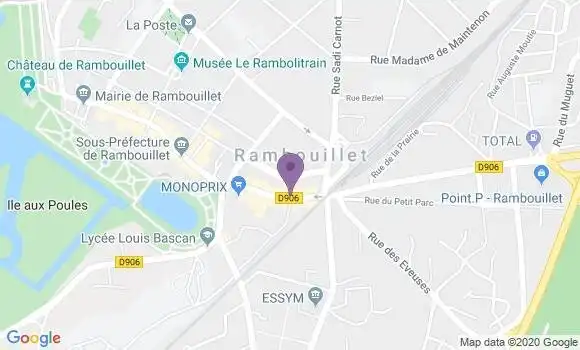 Localisation BNP Paribas Agence de Rambouillet