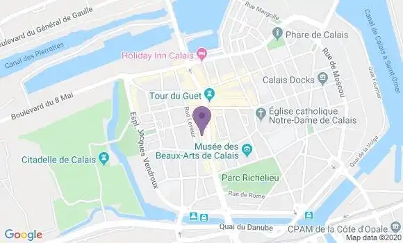 Localisation LCL Agence de Calais Nord