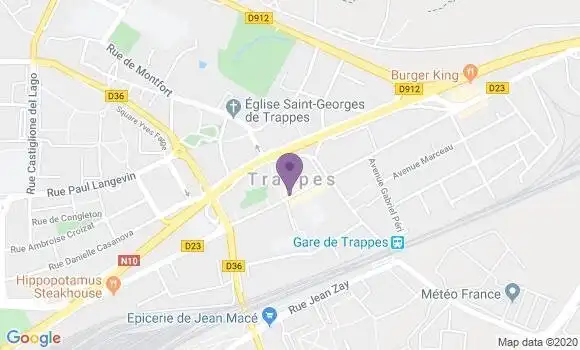 Localisation BNP Paribas Agence de Trappes