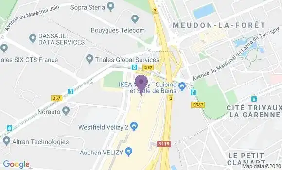 Localisation BNP Paribas Agence de Vélizy Villacoublay Vélizy 2