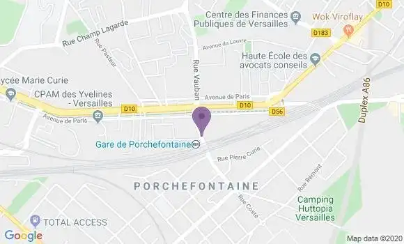Localisation BNP Paribas Agence de Versailles Porchefontaine