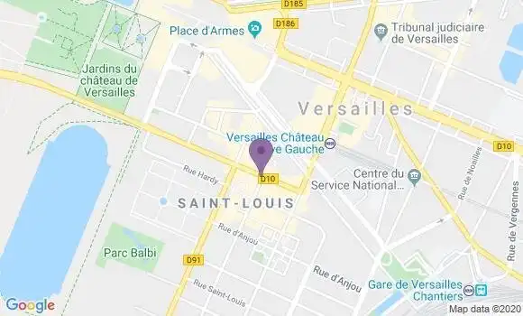 Localisation BNP Paribas Agence de Versailles Saint Louis