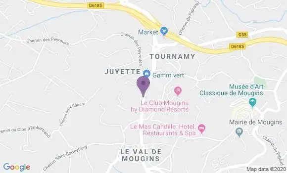 Localisation LCL Agence de Mougins