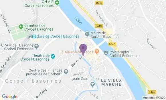 Localisation BNP Paribas Agence de Corbeil Essonnes