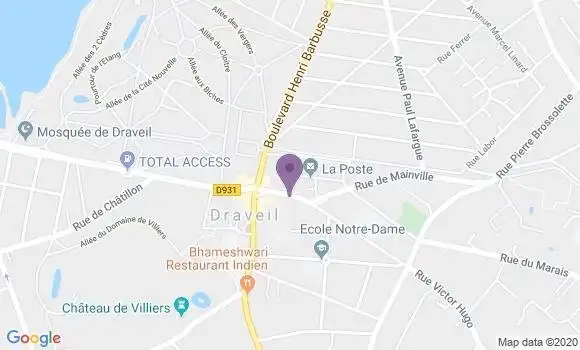 Localisation BNP Paribas Agence de Draveil
