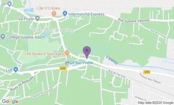 Localisation BNP Paribas Agence de Gif sur Yvette Saclay