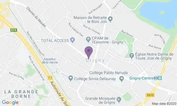Localisation BNP Paribas Agence de Grigny la Mare aux Moines