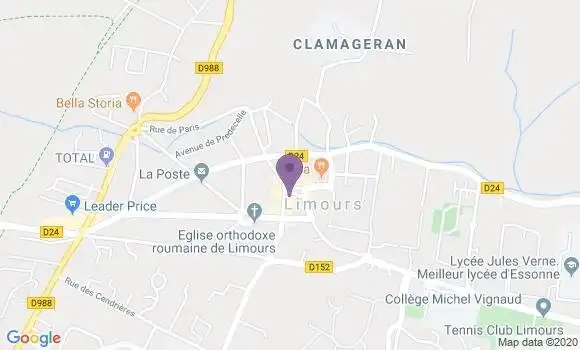 Localisation BNP Paribas Agence de Limours