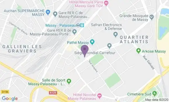 Localisation BNP Paribas Agence de Massy Trois Gares
